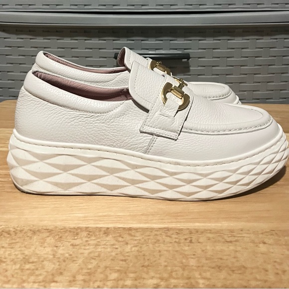 Sole Bliss Shoes - White Platform Loafers